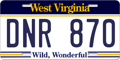 WV license plate DNR870