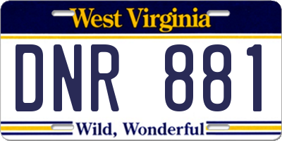 WV license plate DNR881