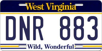 WV license plate DNR883
