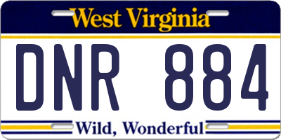 WV license plate DNR884