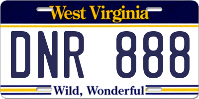 WV license plate DNR888