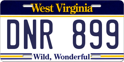 WV license plate DNR899