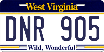 WV license plate DNR905