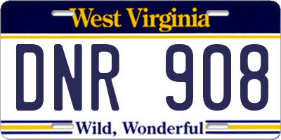 WV license plate DNR908