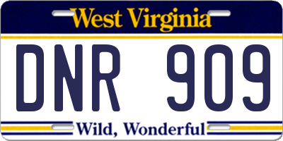 WV license plate DNR909