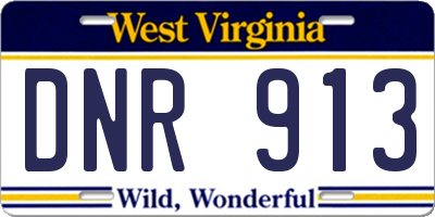 WV license plate DNR913