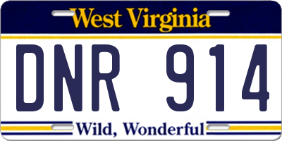 WV license plate DNR914