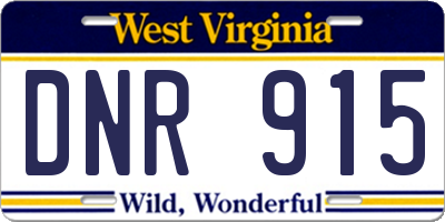 WV license plate DNR915