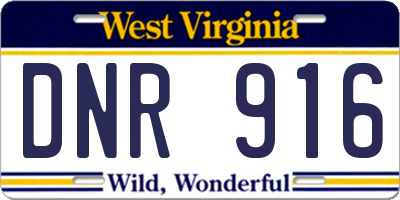 WV license plate DNR916