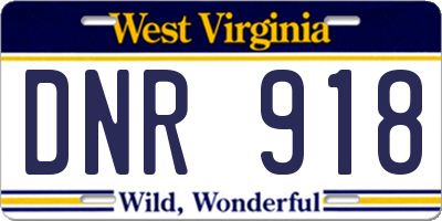 WV license plate DNR918
