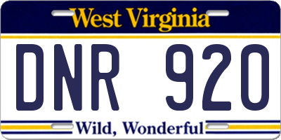 WV license plate DNR920