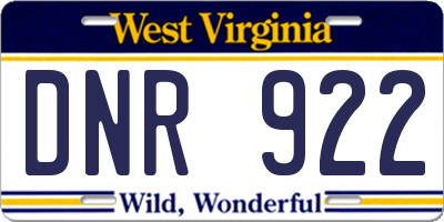 WV license plate DNR922