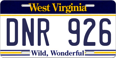 WV license plate DNR926
