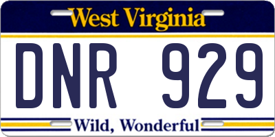 WV license plate DNR929
