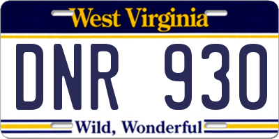 WV license plate DNR930