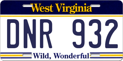 WV license plate DNR932