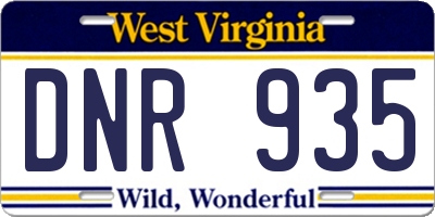 WV license plate DNR935