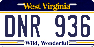 WV license plate DNR936