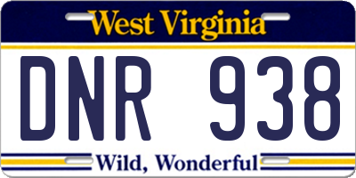 WV license plate DNR938