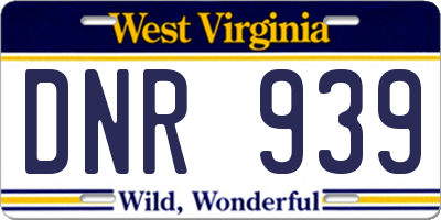 WV license plate DNR939