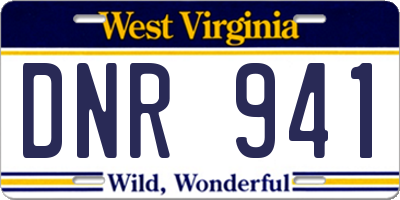 WV license plate DNR941