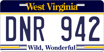 WV license plate DNR942