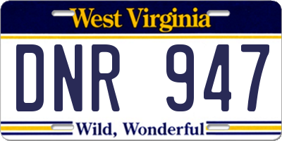 WV license plate DNR947