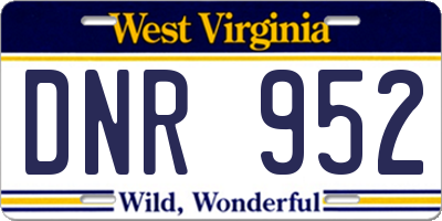 WV license plate DNR952