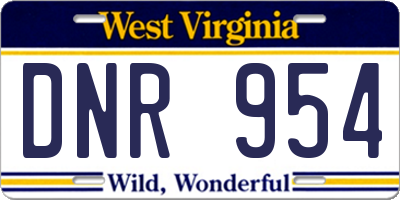 WV license plate DNR954