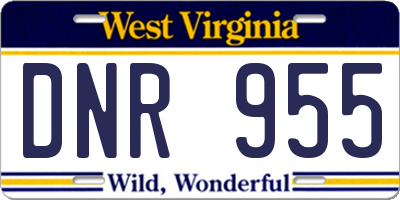 WV license plate DNR955
