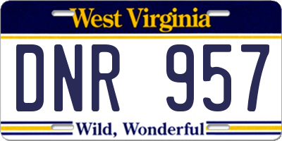 WV license plate DNR957
