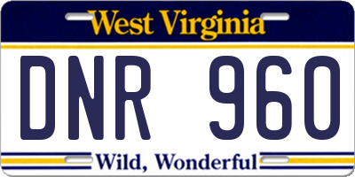 WV license plate DNR960