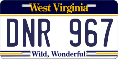 WV license plate DNR967