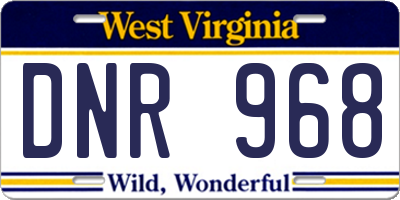WV license plate DNR968