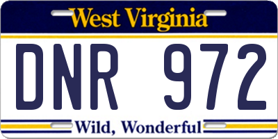 WV license plate DNR972