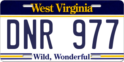 WV license plate DNR977