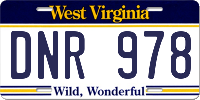 WV license plate DNR978