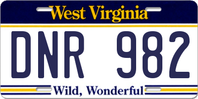 WV license plate DNR982