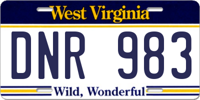 WV license plate DNR983