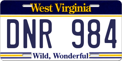 WV license plate DNR984