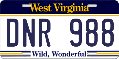 WV license plate DNR988