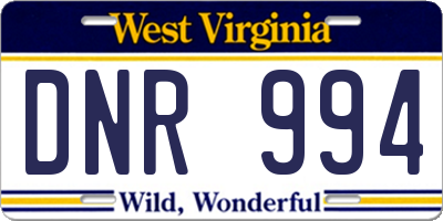 WV license plate DNR994