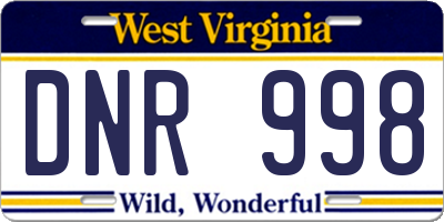 WV license plate DNR998