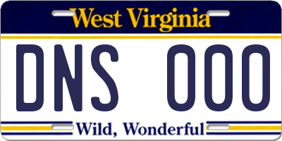 WV license plate DNS000