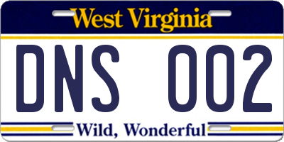 WV license plate DNS002