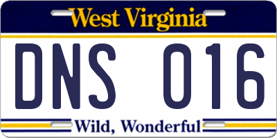 WV license plate DNS016