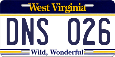 WV license plate DNS026
