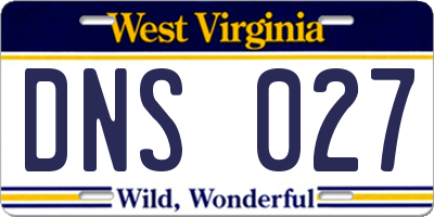 WV license plate DNS027