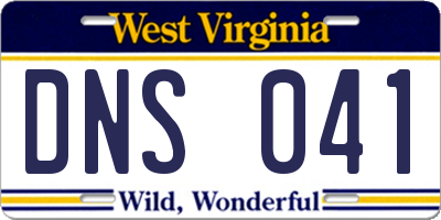WV license plate DNS041
