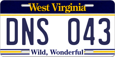WV license plate DNS043